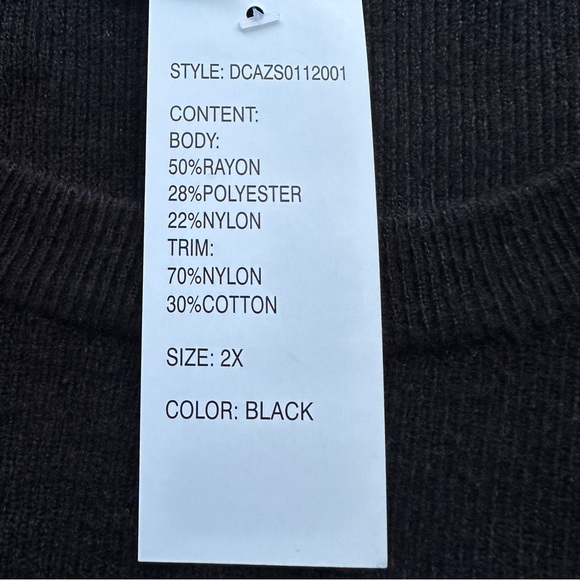 Design History Womens Black Pullover Sweater Plus Size 2X Casual Long Sleeve - Picture 9 of 11